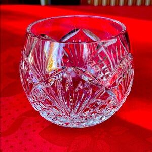 Waterford Crystal Cut Glass Bowl candle holder signed